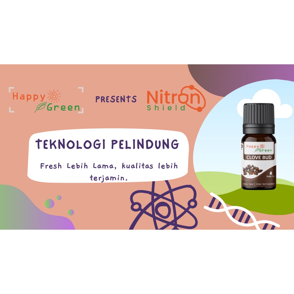 BPOM Happy Green Clove Bud Essential Oil - Minyak Bunga Cengkeh 100% Murni Pure Garansi Uang Kembali