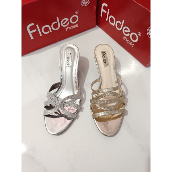 SZ 38 Heels Pesta Motif merk Fladeo LDH 79-3 SILVER & LDH79-1 GOLD