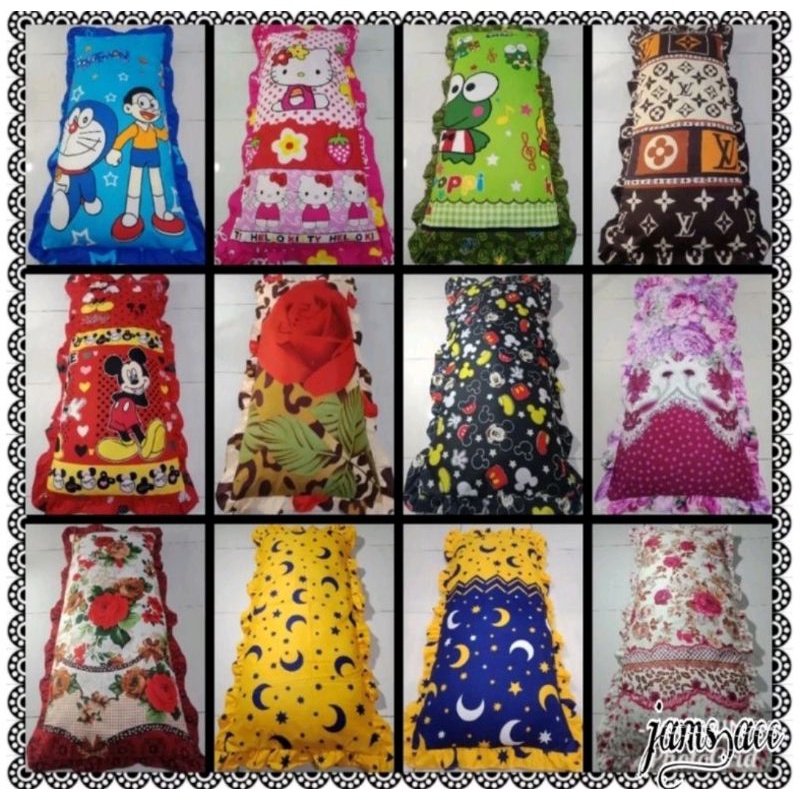 sarung bantal cinta jumbo 95x45 bermacam motif dewasa