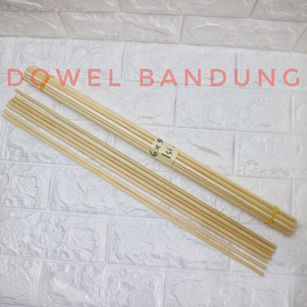 Dowel Kayu 6 mm Panjang 700 mm - Dowel Kayu Stik Bulat Diameter 6mm x 70cm