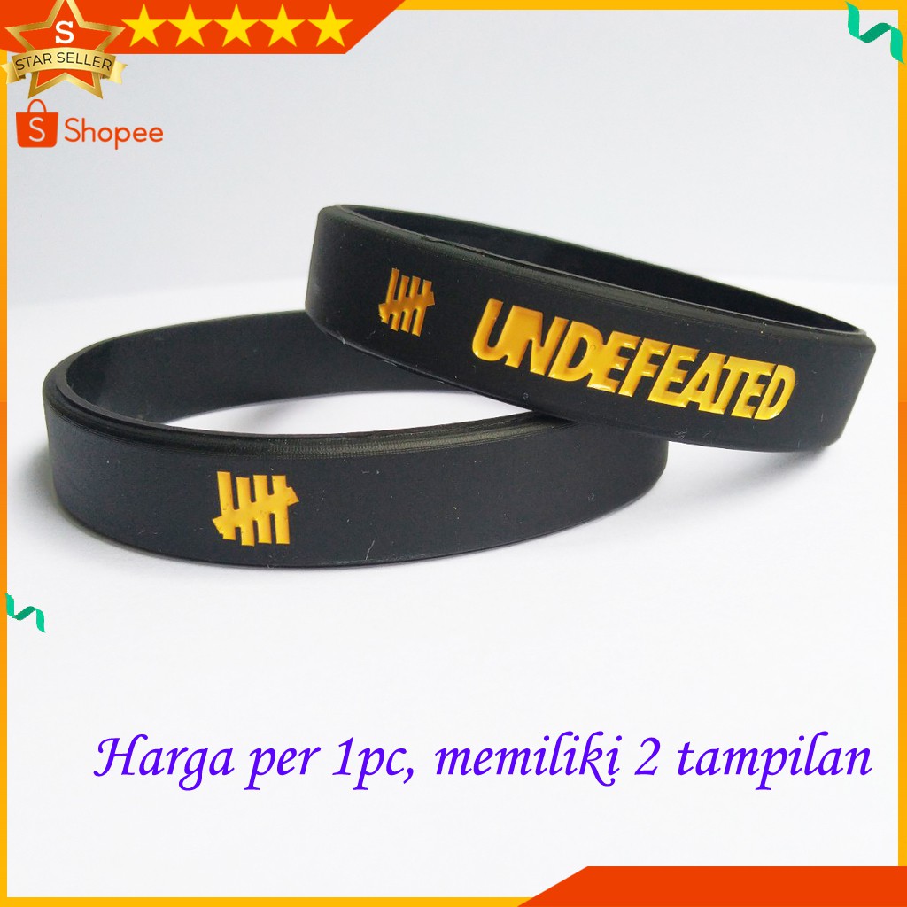 GELANG TANGAN PRIA - GELANG KARET UNDEFEATED UD H L KUNING