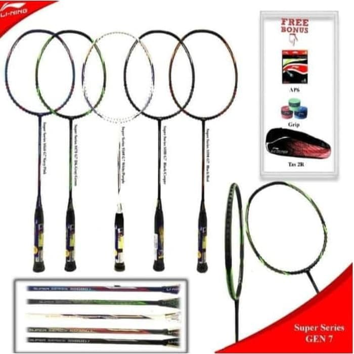 Jual RAKET BADMINTON LINING SUPER SERIES SS 68-78-88-98 G7 ORIGINAL 100% Diskon