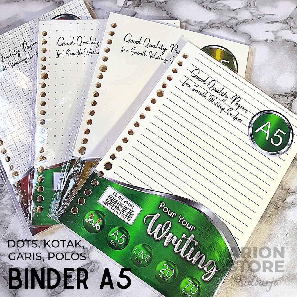 

[ARION STORE] Loose Leaf A5 / B5 JOJO Polos, Garis, Kotak, Titik / Isi Binder / Loose Leaf Handlettering / Kertas Binder