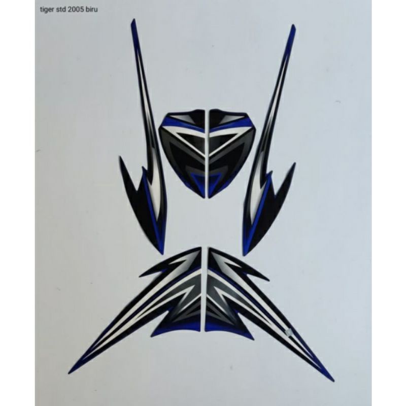 STRIPING TIGER STANDART 2005 BIRU, striping honda tiger standart tahun 2005 hitam biru