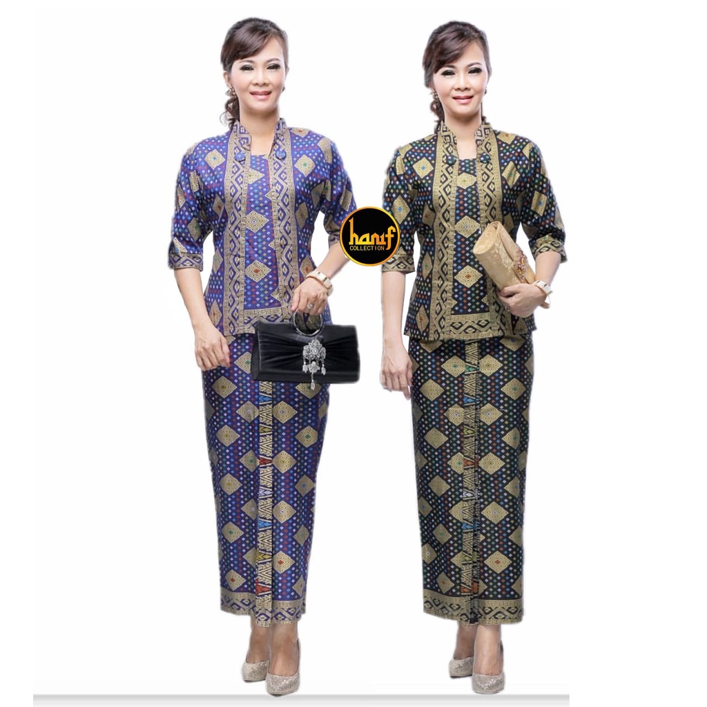Setelan Kebaya Pramugari Batik Cempaka Rok Panjang