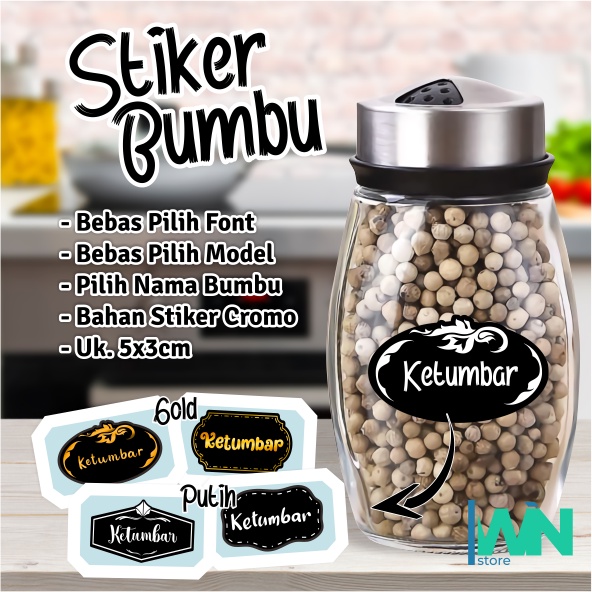Label Stiker Bumbu - Stiker Bumbu Dapur - Stiker Toples - Label Stiker Bumbu Custom