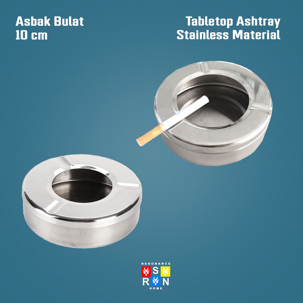 Asbak Bulat Stainless + Tutup 10cm / Resonance Home