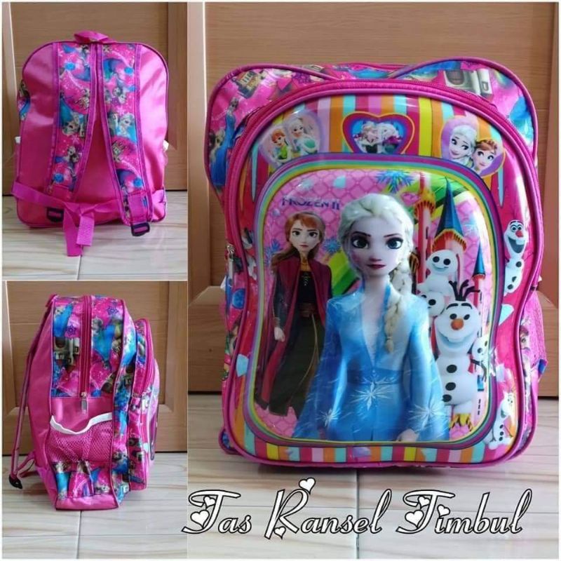 backpack impor timbul nyala tas sekolah anak TK &amp; SD size besar premium by zellshop