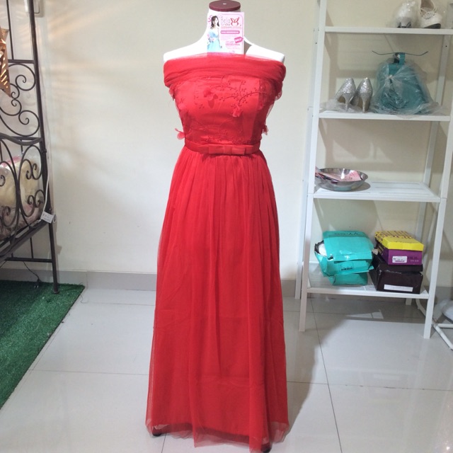 TOP GAUN PENGANTIN PESTA ATAU BRIDESMAID RED 2