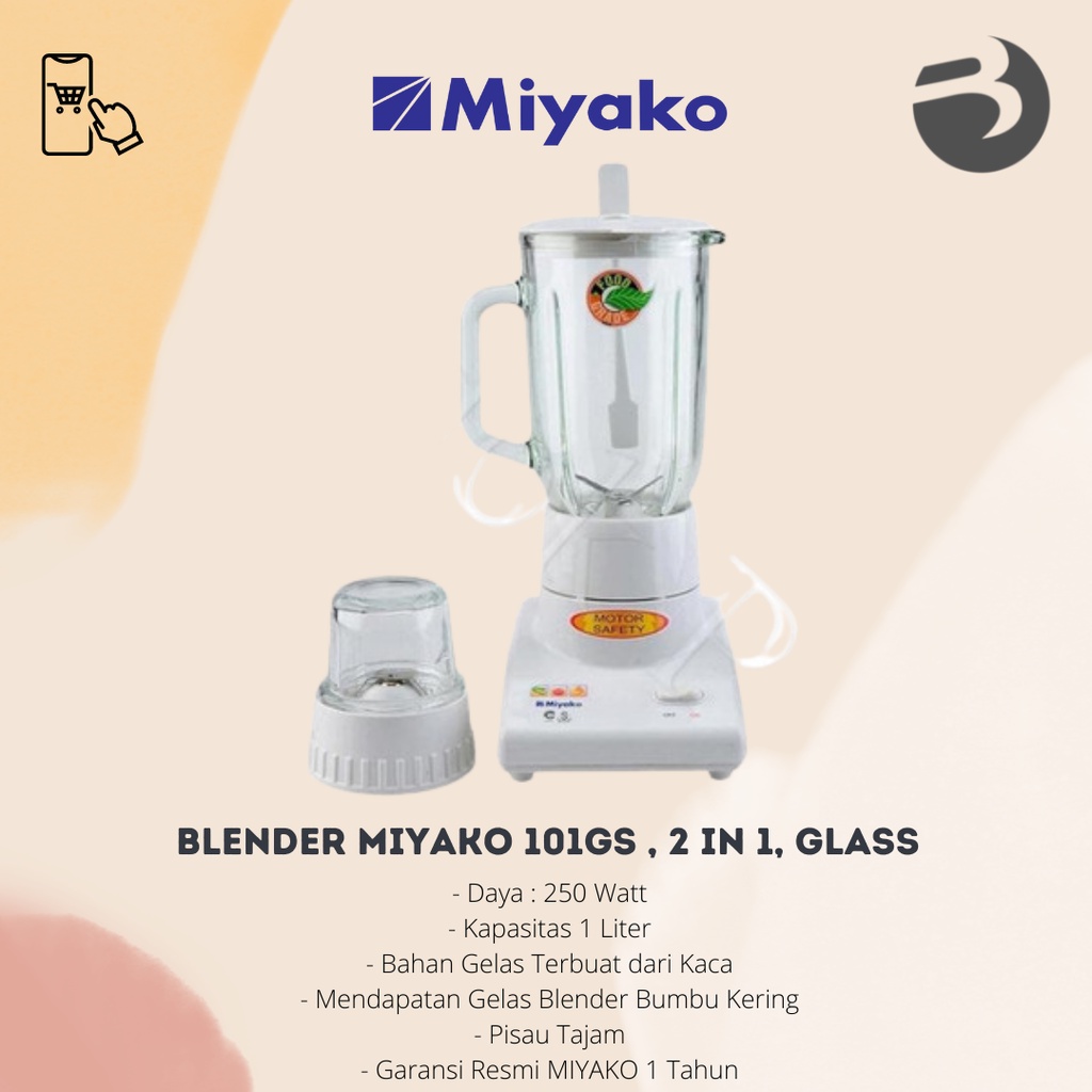 Blender Miyako BL 101GS , 2 in 1, Glass