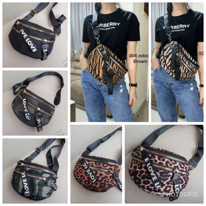 fashion Waistbag 2in1 2sleting 006 leopard zebra