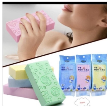 ES55 SPONS DAKI MANDI SPONGE WARNA LEMBUT SPONS MANDI