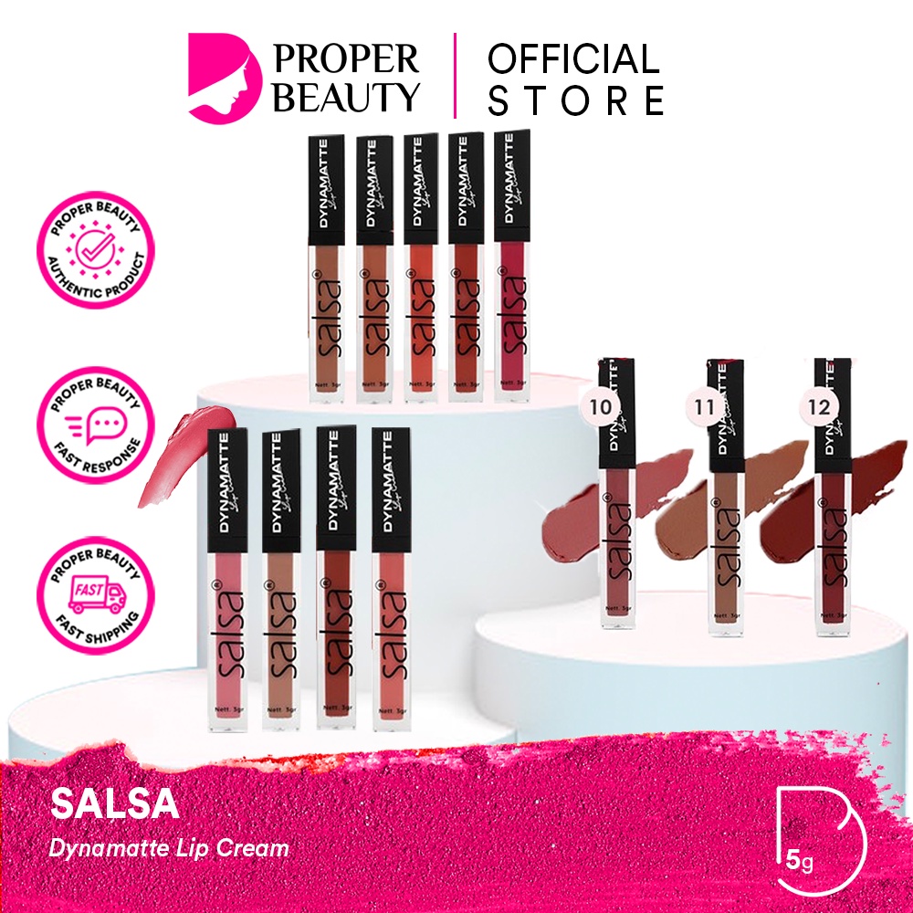 SALSA Dynamatte Lip Cream Indonesia / Lipstick Matte Long Lasting 5gr / LipCream Lipstik Gincu Tint Velvet Stain Gloss Serum Liner Plumper Perawatan Pelembab Bibir / Cosmetic Eyebrow Eyeliner Mascara Nail Polish Peel Off Kutek Curler Sponge / Paket Wajah