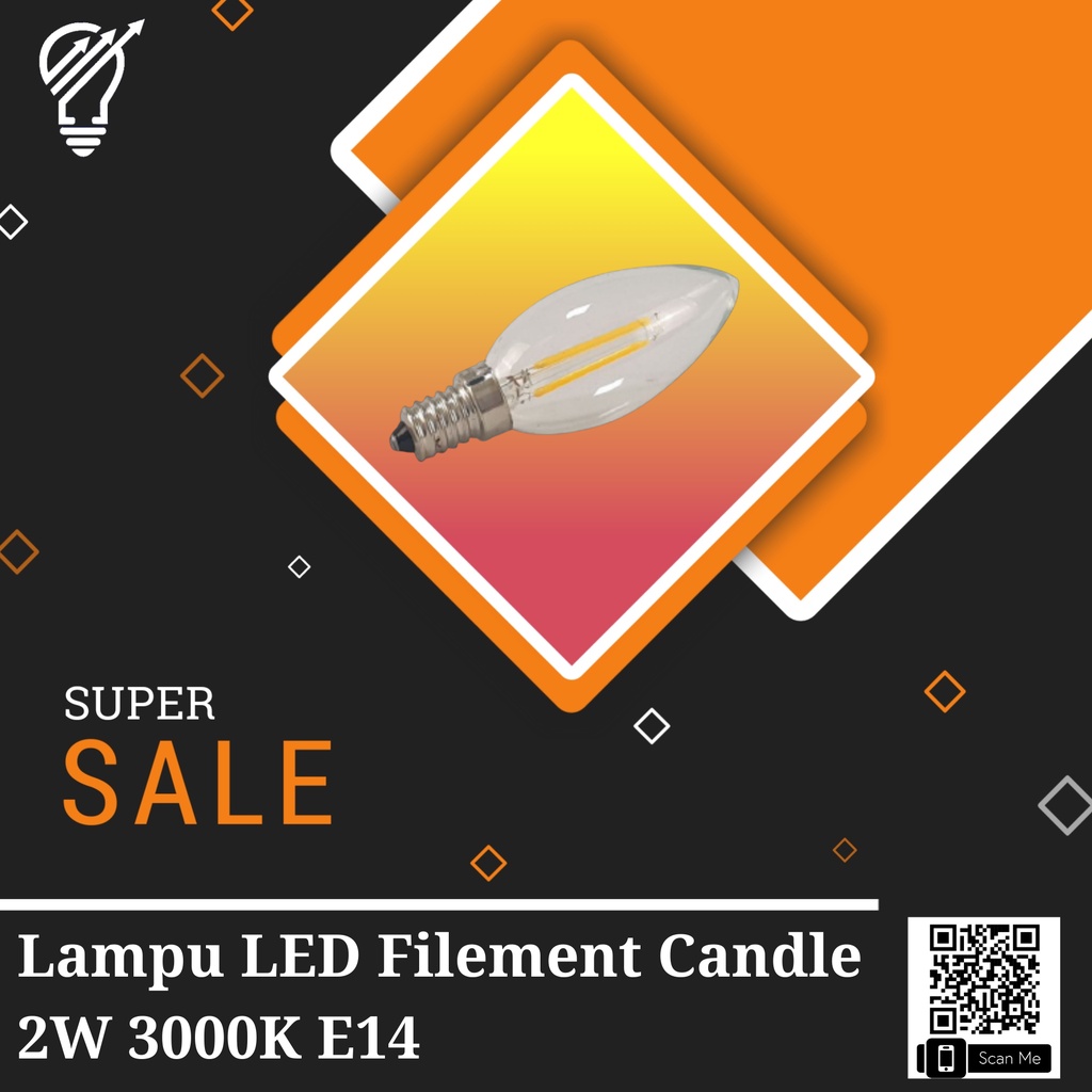 Lampu LED Filement Candle 2W 3000K E14