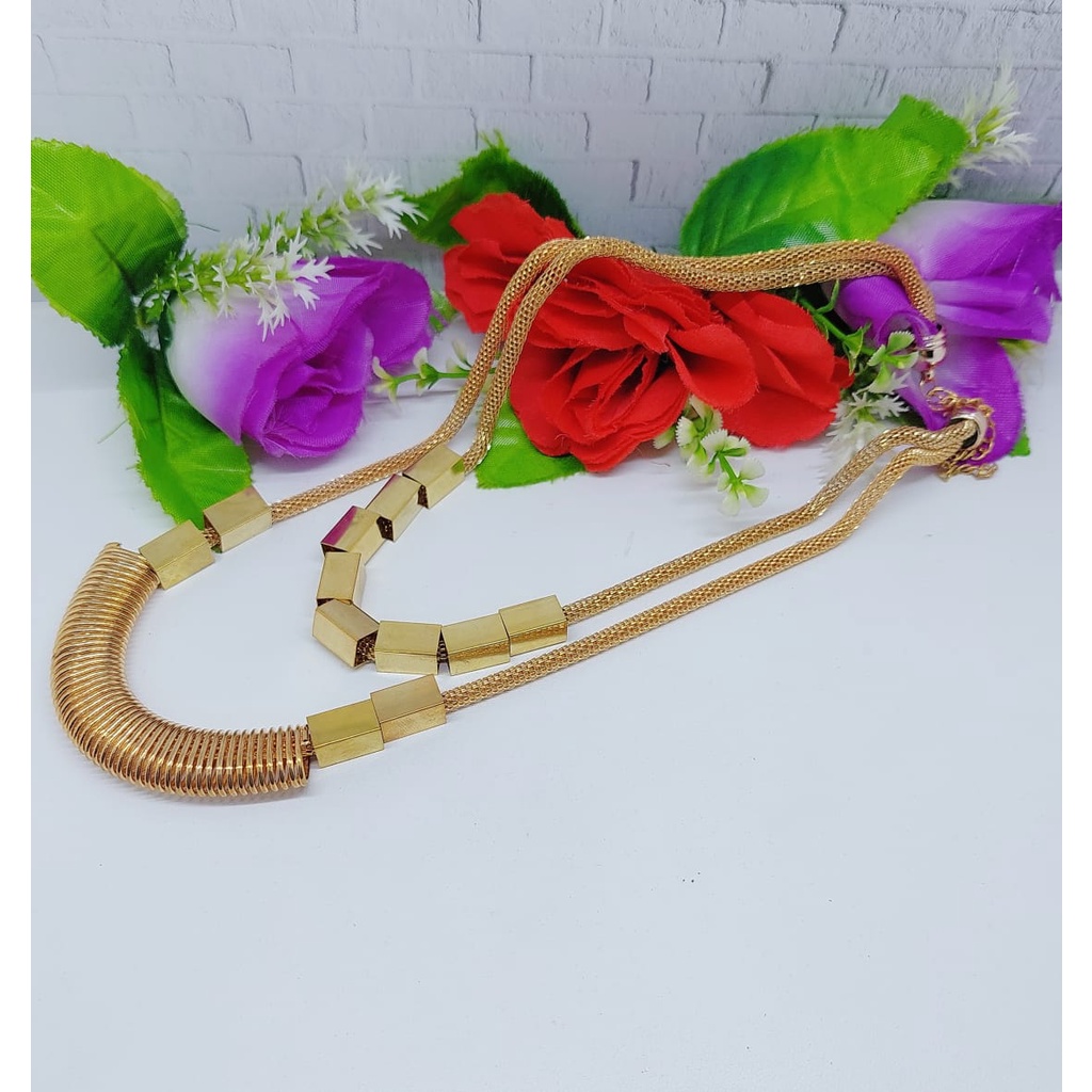 Aksesoris kalung fashion kalung elegan kalung hijab aksesoris cantik kalung daun elegan cantikA18-21