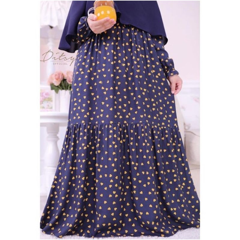 Termurah Ditsy Official Heart Navy Nightgown Bulan November Series 7
