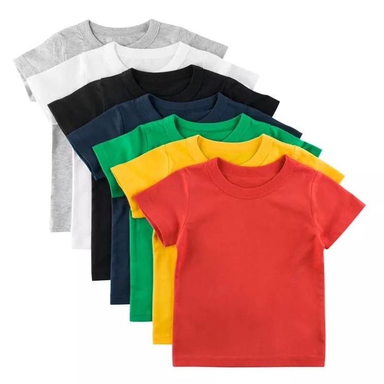 KAOS POLOS ANAK LENGAN PENDEK COTTON COMBED 30S BAJU KAOS KIDS UMUR 1-12 TAHUN M-VIN