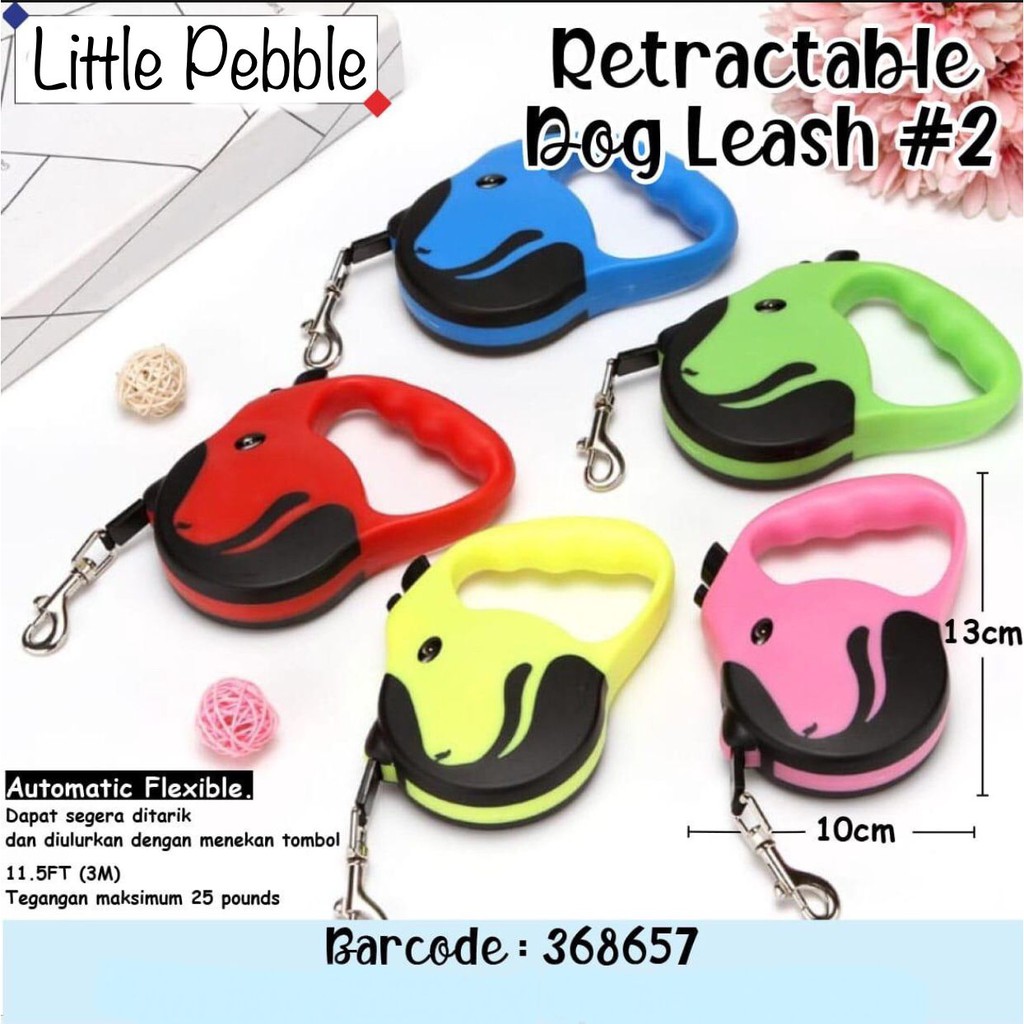 368657 Tali Tuntun Anjing Kucing retractable Leash #2 3m Dog &amp; Cat