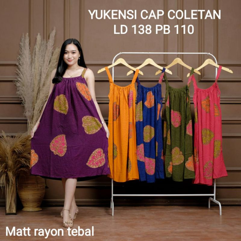 Daster Rayon Premium Motif Cap Baju Tidur Wanita Tanpa Lengan Homedress Kekinian Batik Pekalongan Terbaru