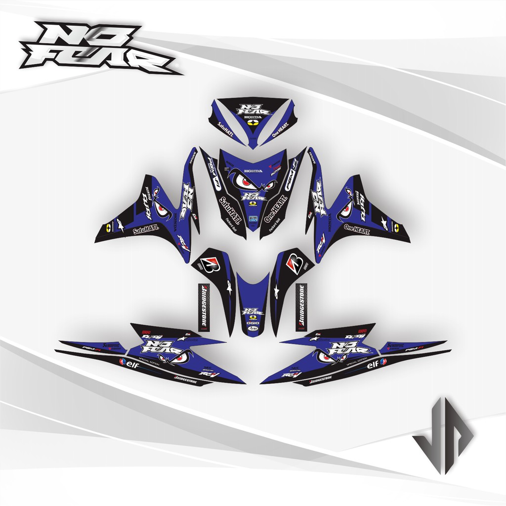Decal Sticker / Stiker Vario 125 Old 2013 2014 No Fear - Biru