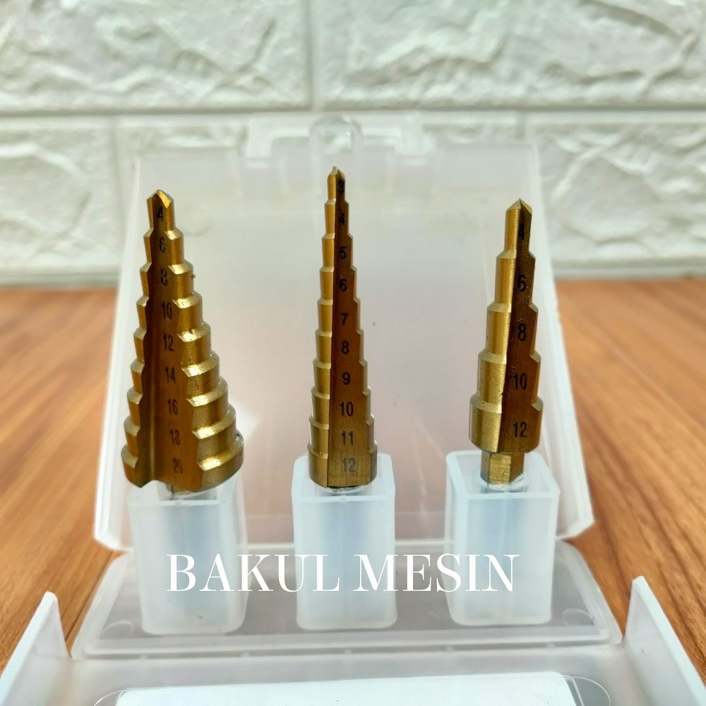 [ORIGINAL 100%] MATA BOR PAGODA 1 SET 3PCS SPIRAL HSS STEEL TITANIUM COATED