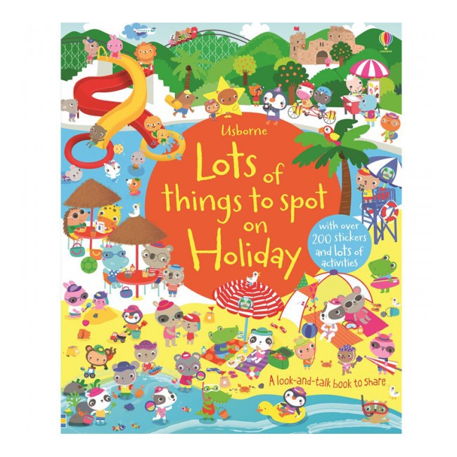 Buku Pengetahuan / Ensiklopedia Anak Usborne with Stickers Lots of things to Spot on Holiday