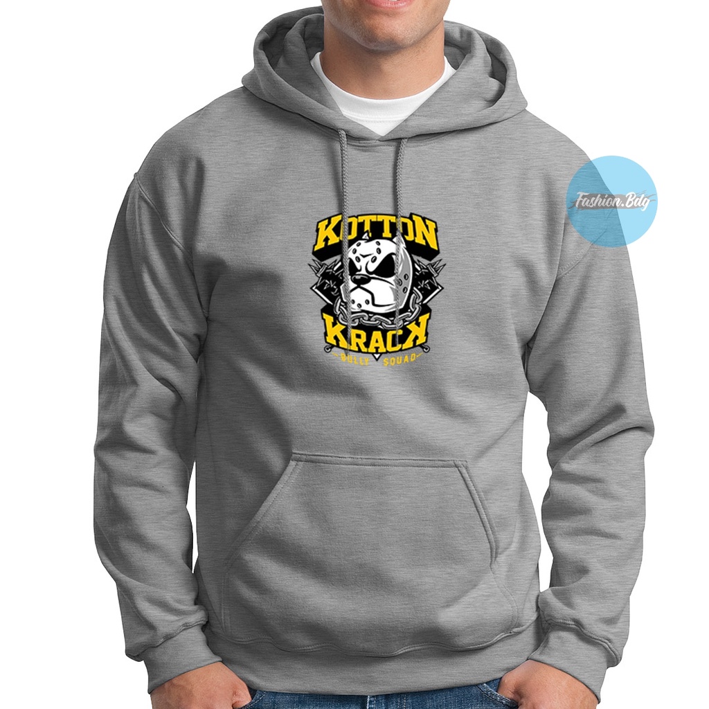 Sweater Hoodie Bully Squad Bahan Fleece Warna Hitam Navy Merah Abu