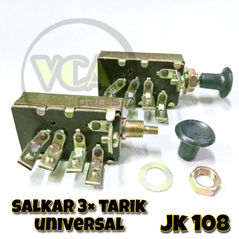 SAKLAR LAMPU 3 × TARIK MOBIL &amp; MOTOR JK 108 UNIVERSAL