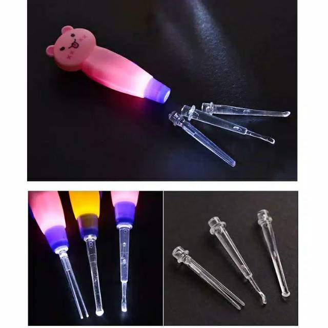 Pembersih Telinga Anak Karakter Lampu /Korek Kuping Led/  Earpick character Led [ Bunda Altaf ]