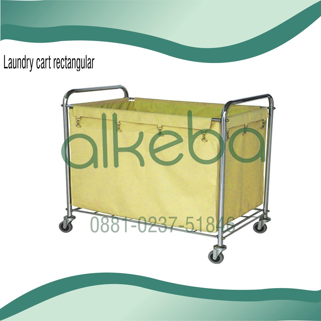 Laundry cart type rectangular troli cucian laundry