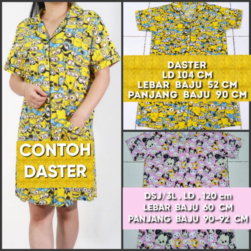 DASTER WANITA DEWASA  ALL SIZE MOTIF KARAKTER CEWEK KATUN JEPANG