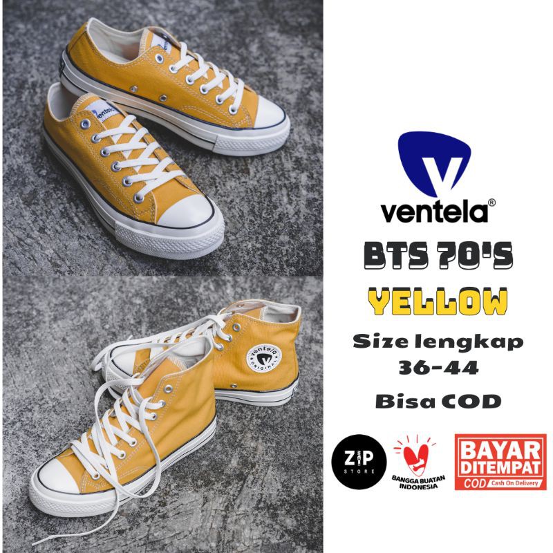 SEPATU VENTELA BTS 70'S DARK YELLOW LOW HIGH ORIGINAL VENTELA BTS DARK YELLOW SNEAKER VENTELA KUNING