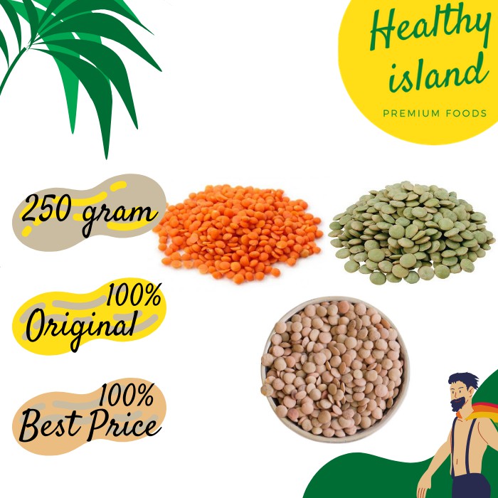 

Lentil Merah / Hijau / Coklat - 250 gram