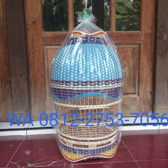 sangkar perkutut rotan mataraman biru