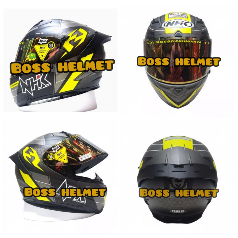 HELM NHK RX 9 MOTIF NAVY BLACK DOFF YELLOW