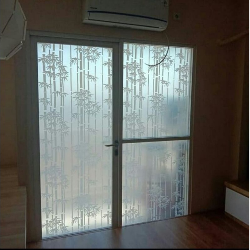 Stiker kaca jendela rumah / sticker kaca motif / stiker kaca film motif bambu