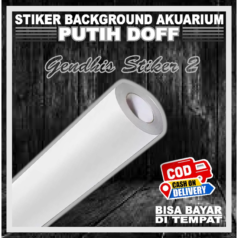 Stiker Background Akuarium Putih Doff