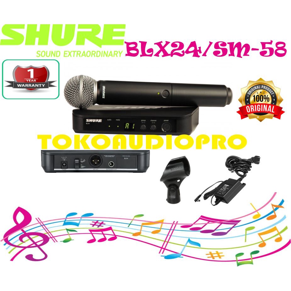 Jual Shure BLX24SM58 Microphone Wireless Handheld Original Shopee Indonesia