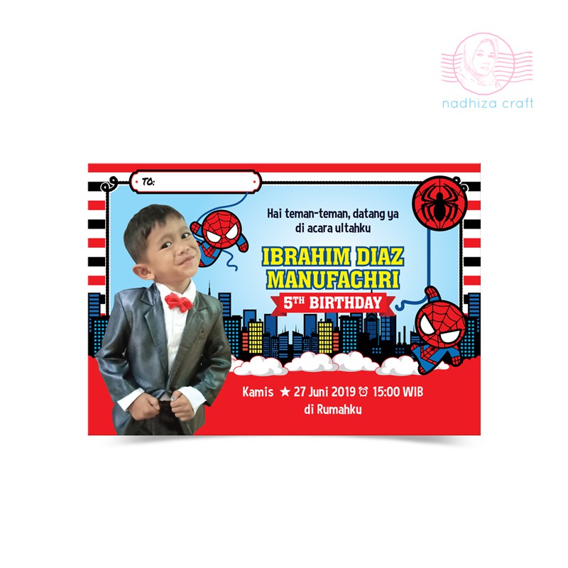 SPIDERMAN UNDANGAN ULANG TAHUN