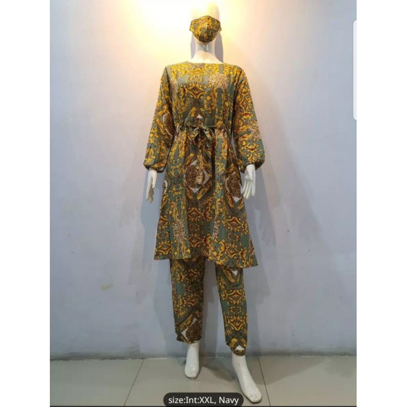 JOSJOLI_STORE/3678 Setcel Rayon Kekinian/Stelan Wanita Dewasa Super Jumbo 5XL Free Masker/Busui