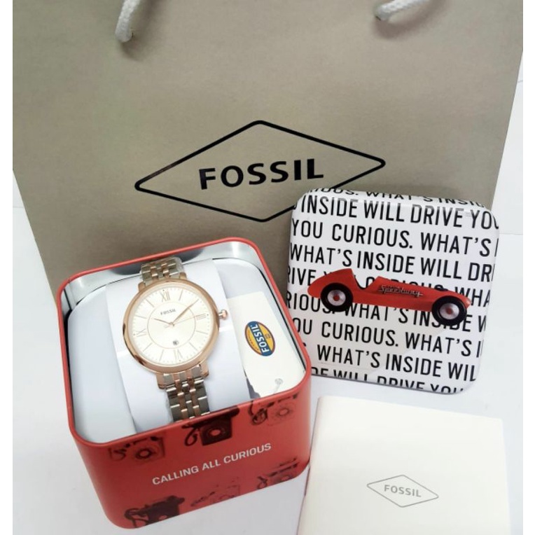 Jam Tangan Fosl Rantai Stainliss Pria Wanita Kasual Terlaris Bisa COD