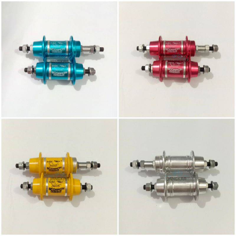 HUB 36 H SCORPION FREEHUB SEPEDA MTB SELI FREE WHEEL ULIR DRAT AS RODA KUNING MERAH BIRU SILVER CHRO