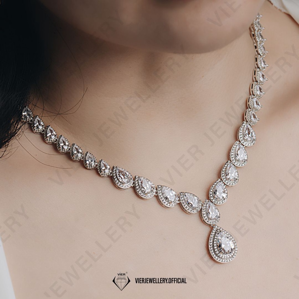 Vier Jewellery Set Perhiasan 11076 / Set Pengantin Zirconia AAA+