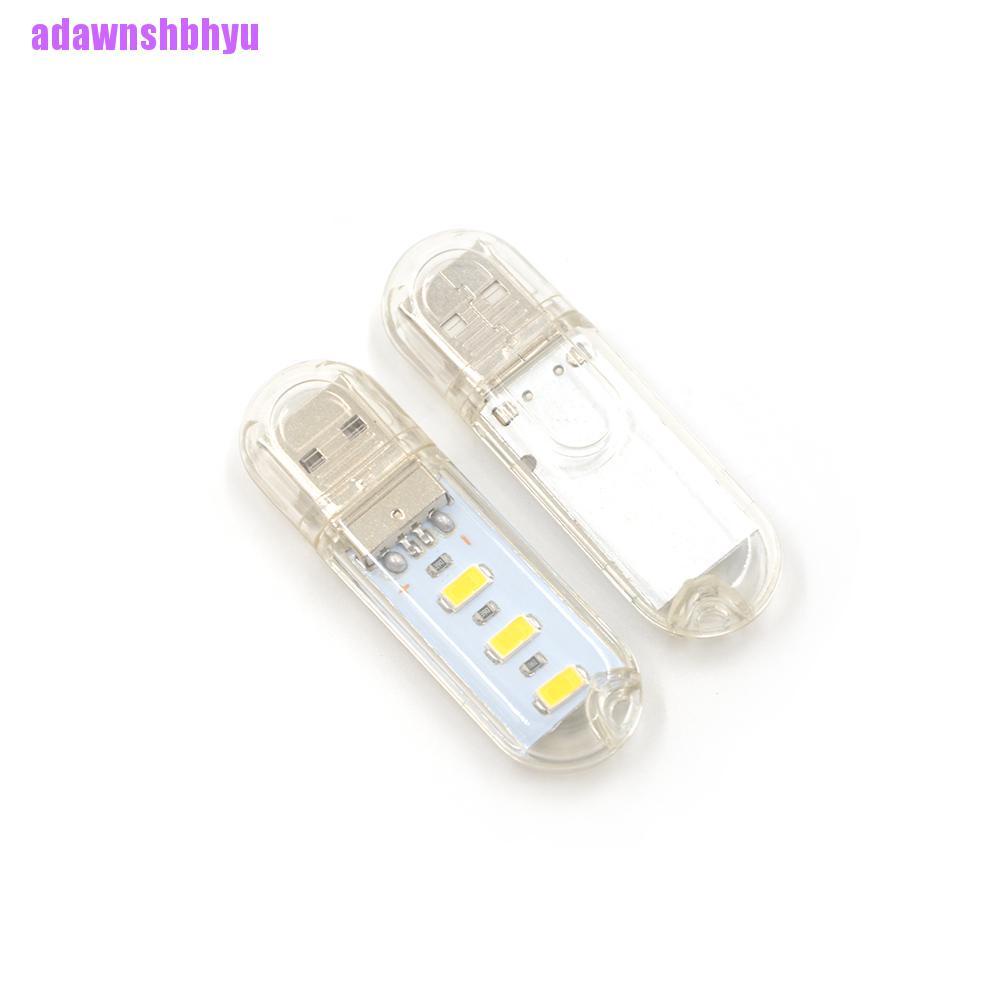 (adawnshbhyu) Lampu Bohlam LED Mini USB Untuk Camping / Membaca / Laptop