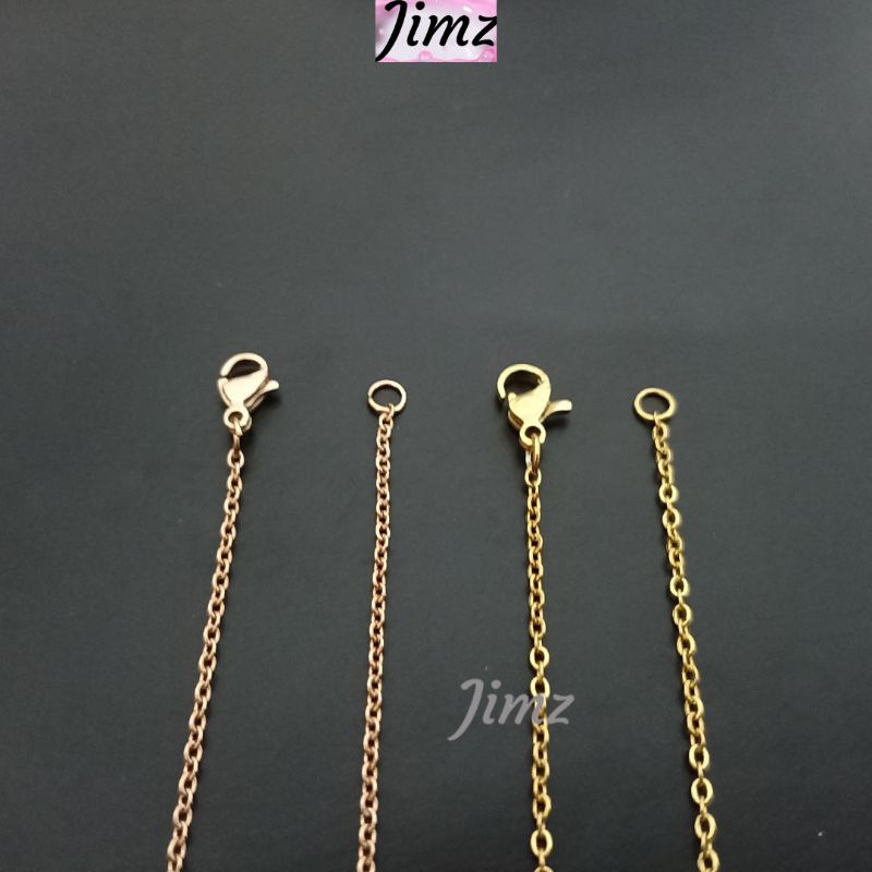 Jimz - Kalung TItanium Asli Inisial Huruf Korea Anti Karat Anti Luntur Zircon Liontin Wanita Fashion Perhiasan Aksesoris Wanita Nagita