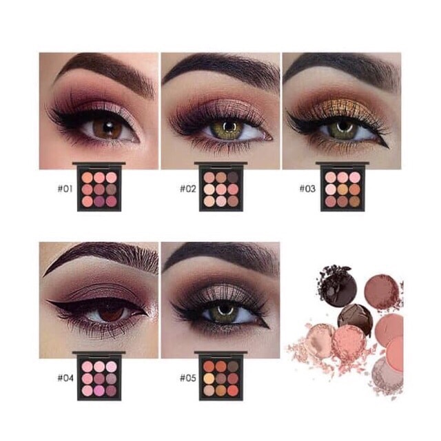 (Bonus Lipstick) FOCALLURE 9 warna Eyeshadow palette mata FA36