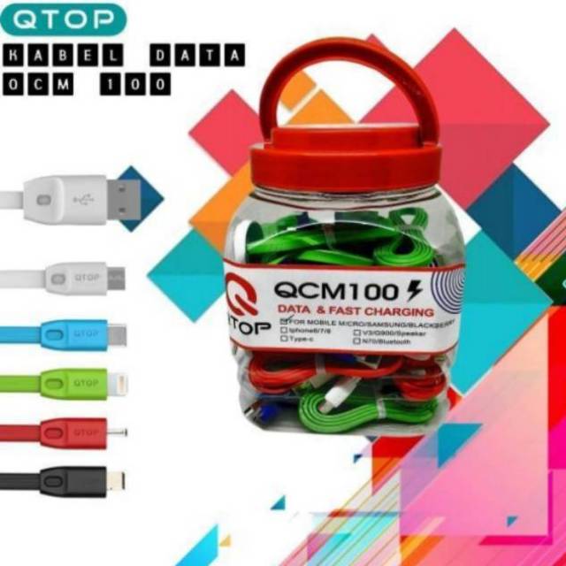 Kabel Data QTOP Kabel Casan QTOP Kabel Charger For Android Micro BB 1Toples isi 50
