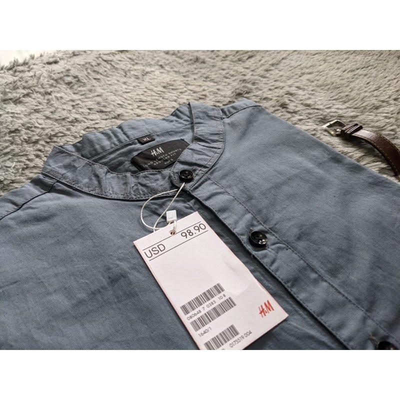 Kemeja Pendek Shanghai Slimfit H&amp;M Soft twill Katun