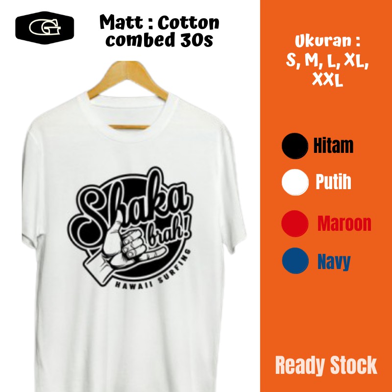 Kaos Distro Pria Hawai / T-shirt Kaos Putih Size S M L XL XXL