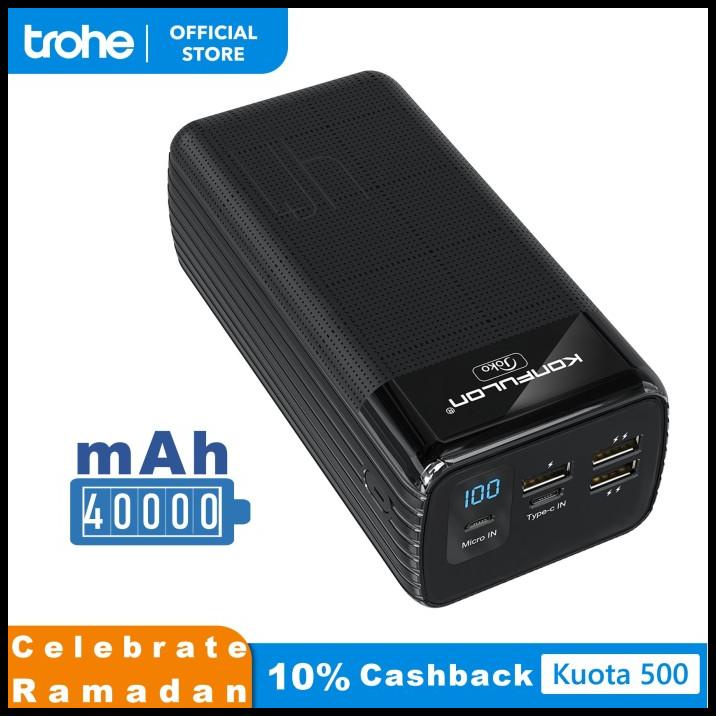 Trohe 40000 Mah Powerbank 15W Fast Charging Outdoor Power Bank